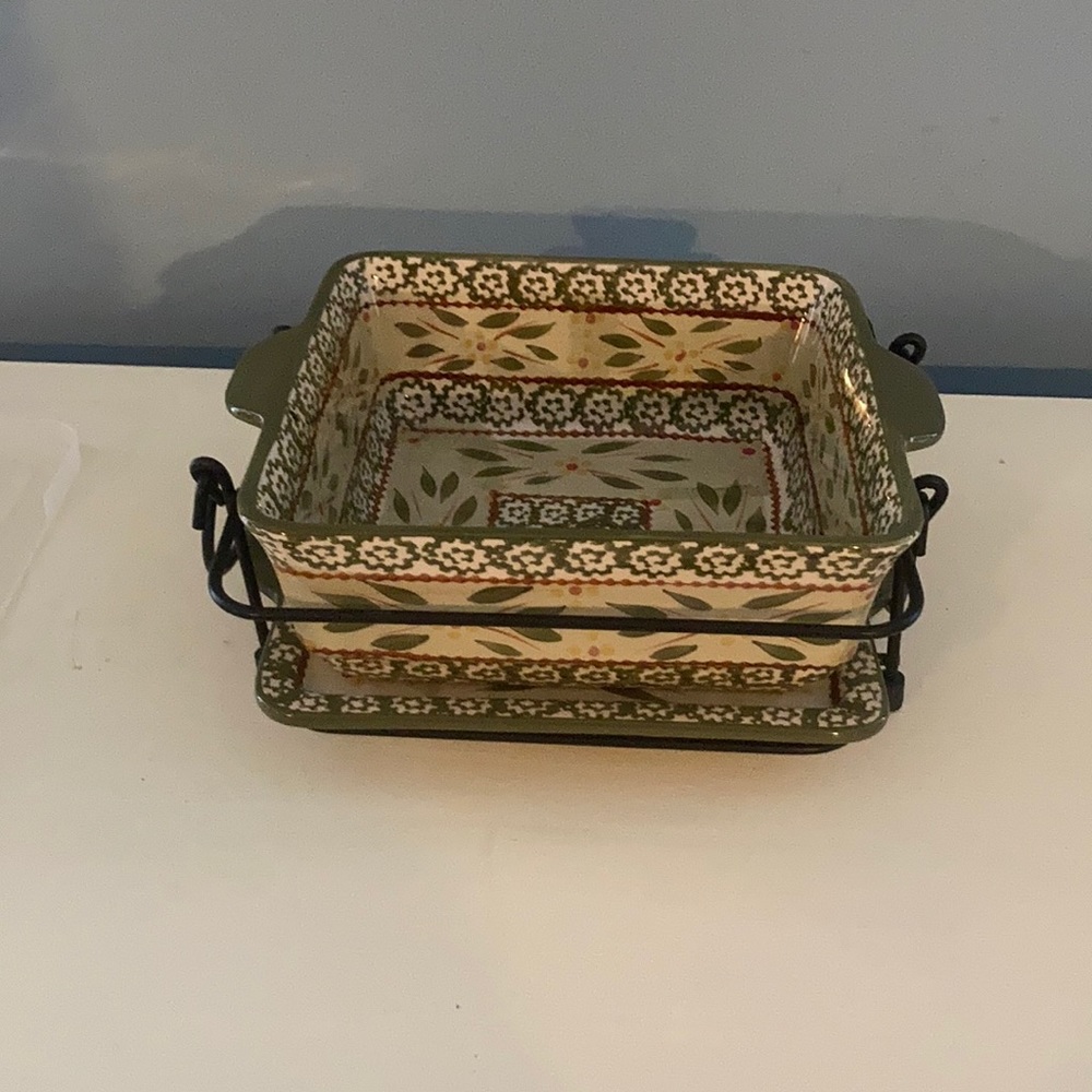 Temptations Old World Green Baking Dish 8” Square